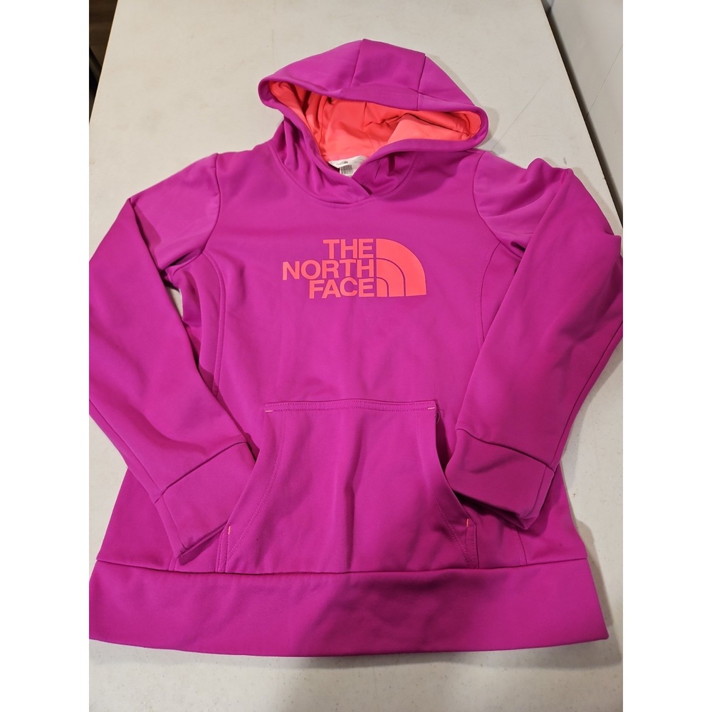 The North Face Hoodie Womens M Purple/Orange Dome LogoFleece Lined Pullover(1855